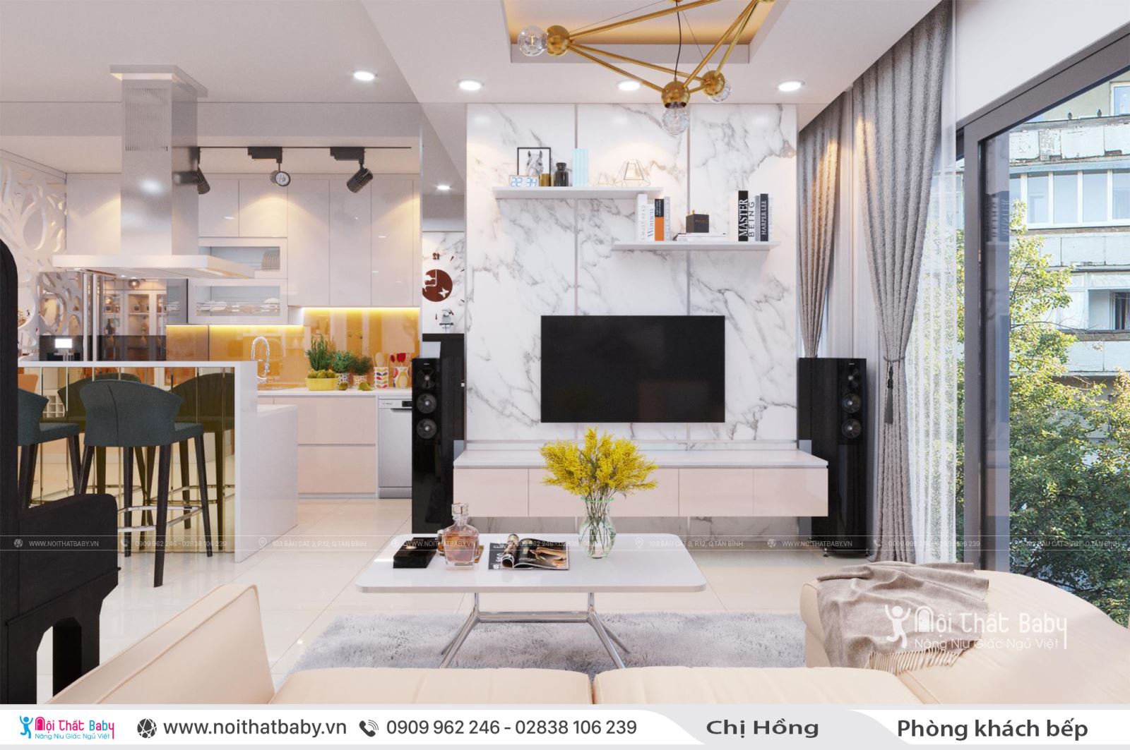 Thiết kế nội thất chung cư hiện đại căn 104m2 Emerald Celadon City